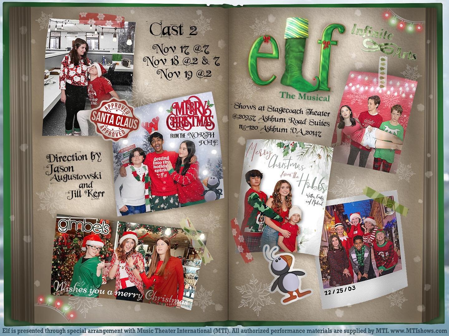 Cast 2 from Nov 17-19 of Elf is ready to get their Christmas song on! 
Buy your tickets now at https://ci.ovationtix.com/36598/production/1182536

Poster by @sydney_diglet 
Photos by @vawinds4