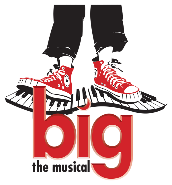 Red high-top sneakers with star logos placed on a piano keyboard, with the word 'big' in large red letters below.