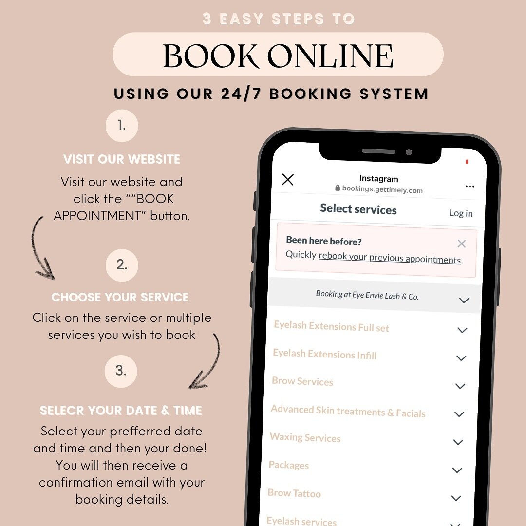 Our convenient and 24/7 online booking system allows you to book, change and manage your appointments online at any time ✨🖥️ 

You can also book multiple future appointments to ensure you always get your preferred date and time ✔️⏱️

Head online to 