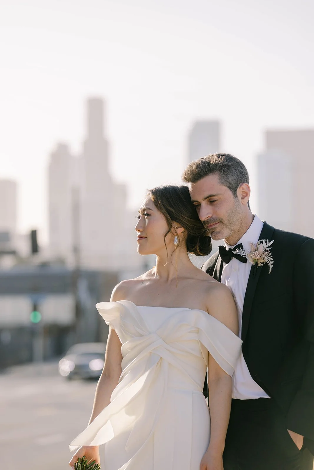 natural and effortless hair and airbrush makeup for this stunning los angeles bride