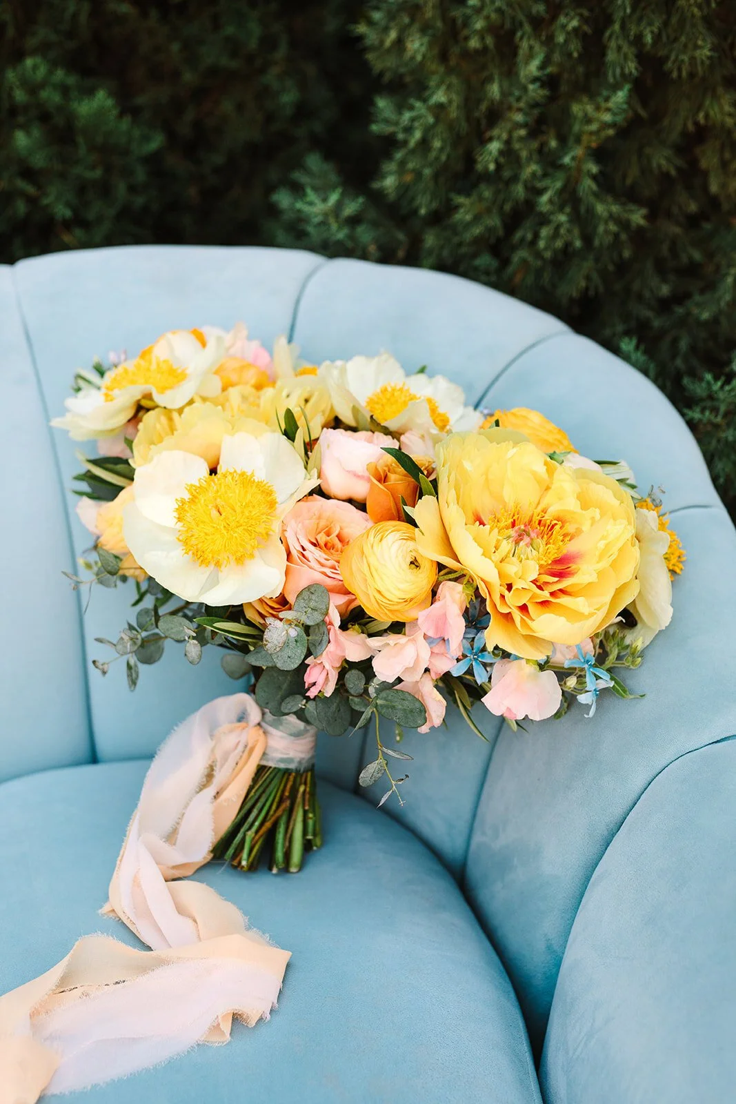 colorful yellow bridal bouquet