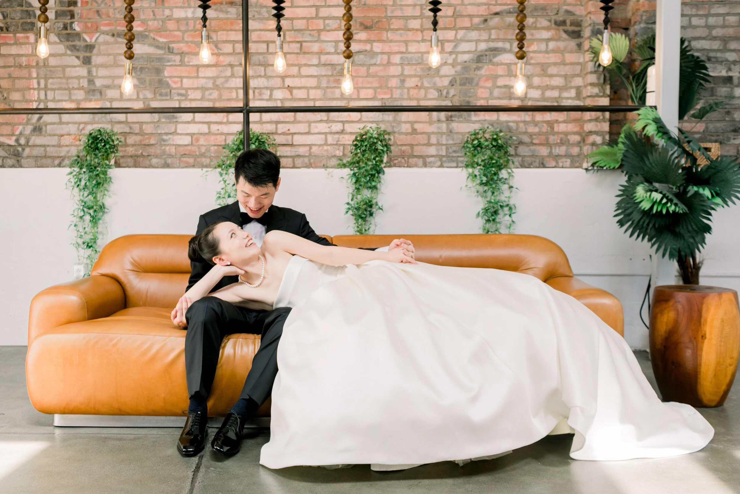 DTLA bride and groom before their micro wedding