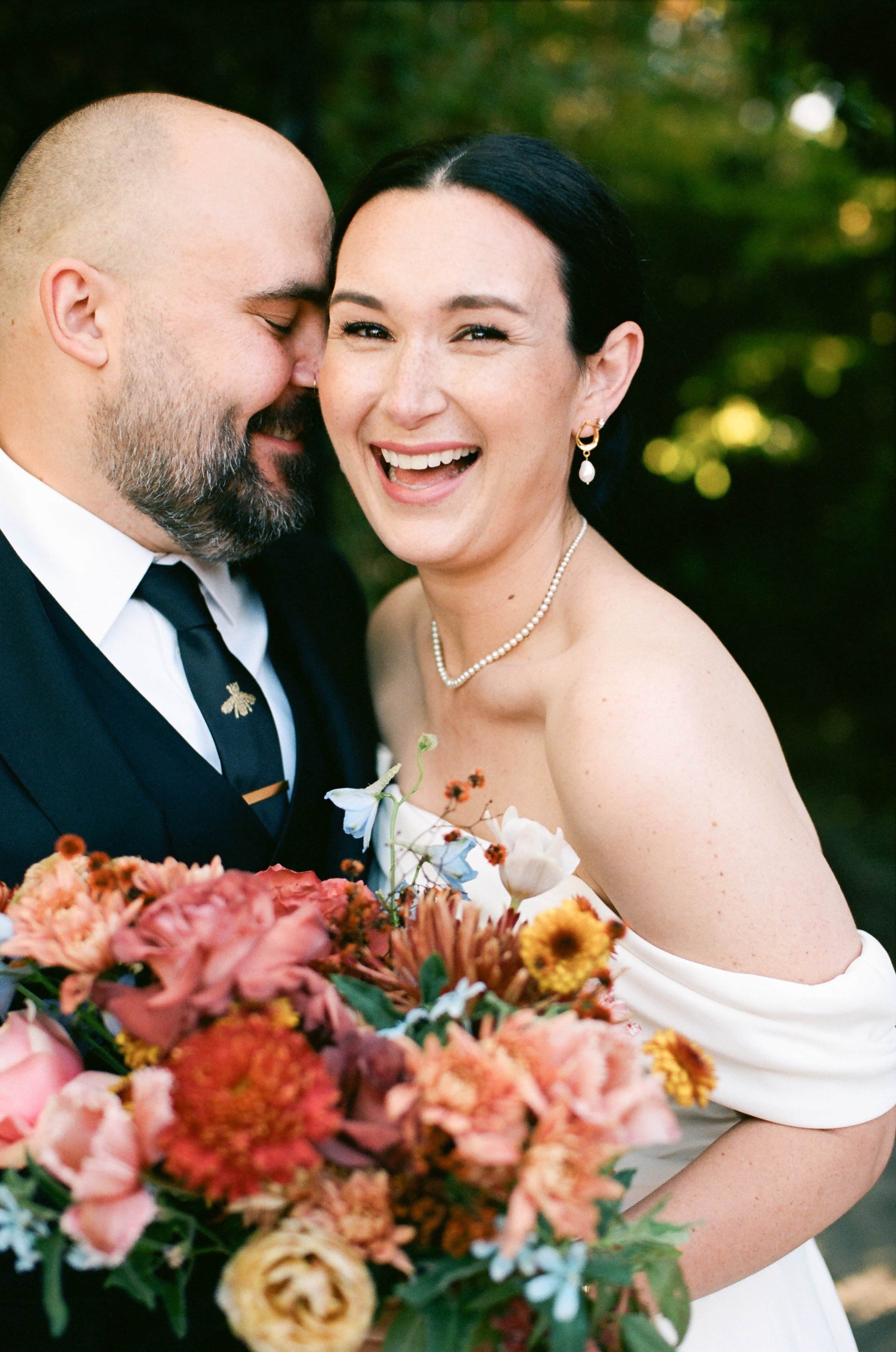 bride and groom are full of joy at their los angeles wedding