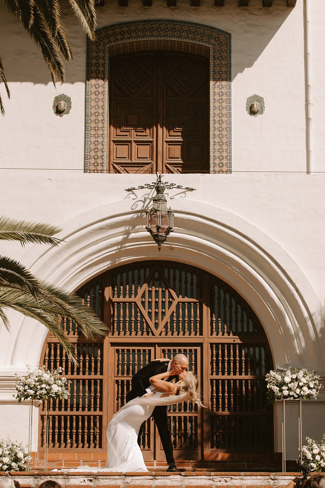 the santa barbara courthouse was the perfect setting for an intimate wedding