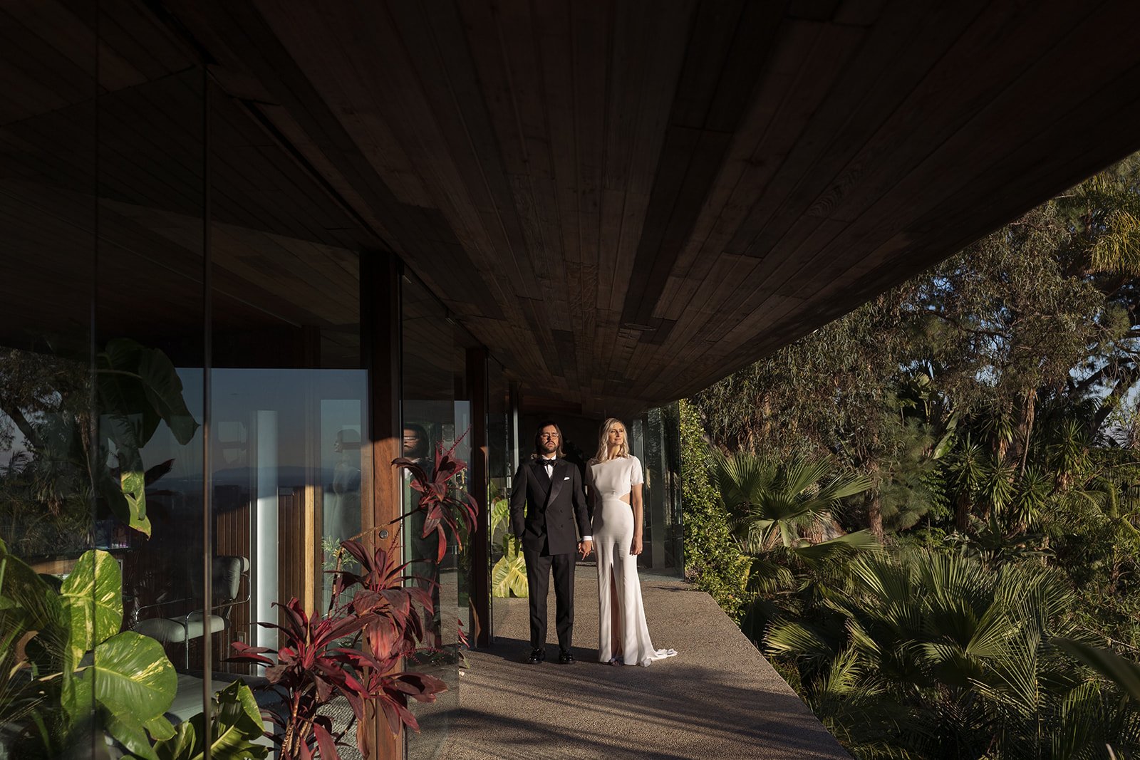 bride and groom plan destination elopement at an LA staple, the Sheats–Goldstein Residence