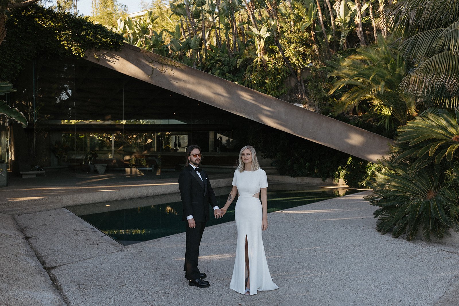 the Sheats–Goldstein Residence is a gorgeous spot for this couple's dream elopement ceremony