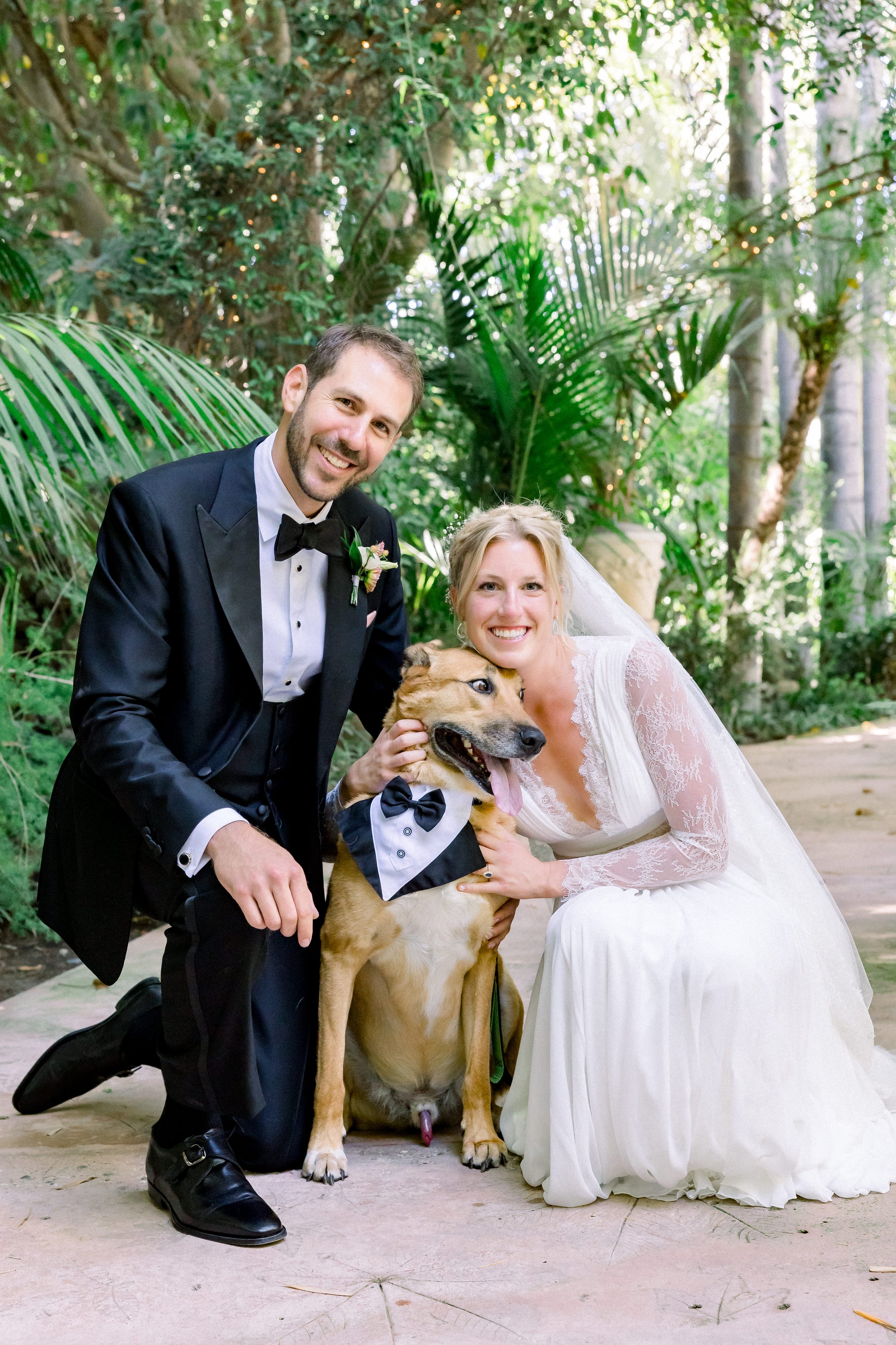 couple plans outdoor wedding in simi valley and include their dog in the ceremony