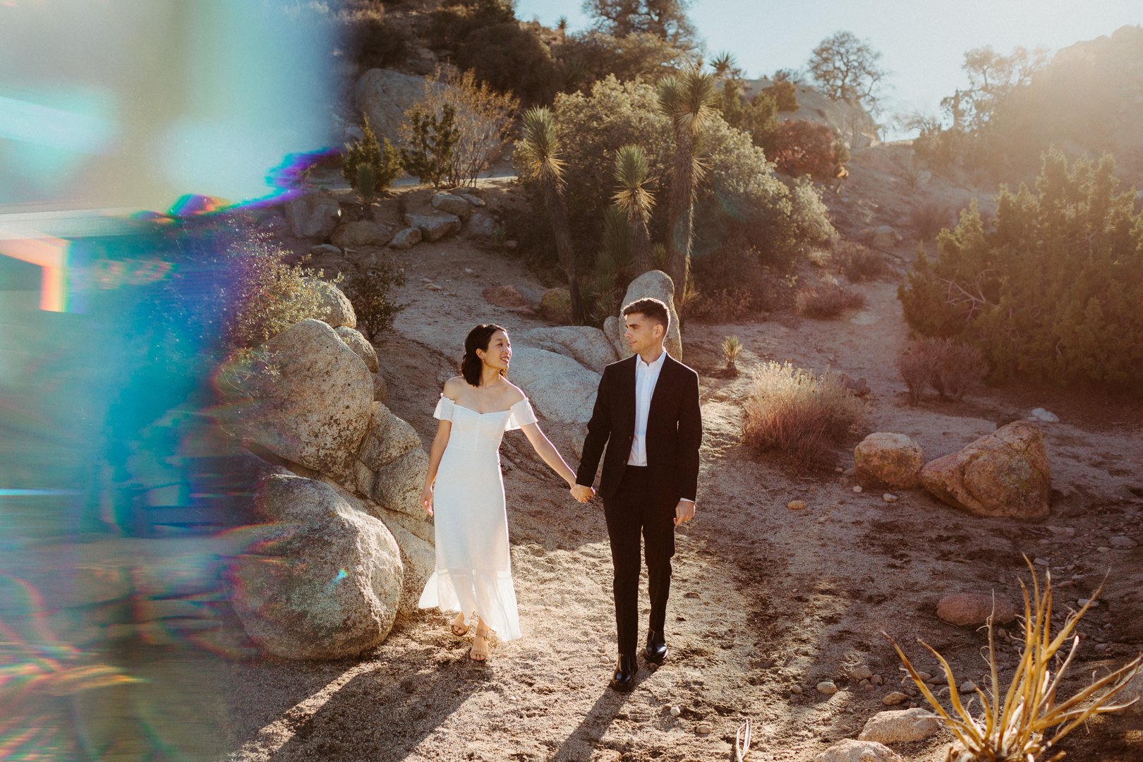 the hendrys, photographers in LA, come out to joshua tree to shoot artsy and intimate wedding photos
