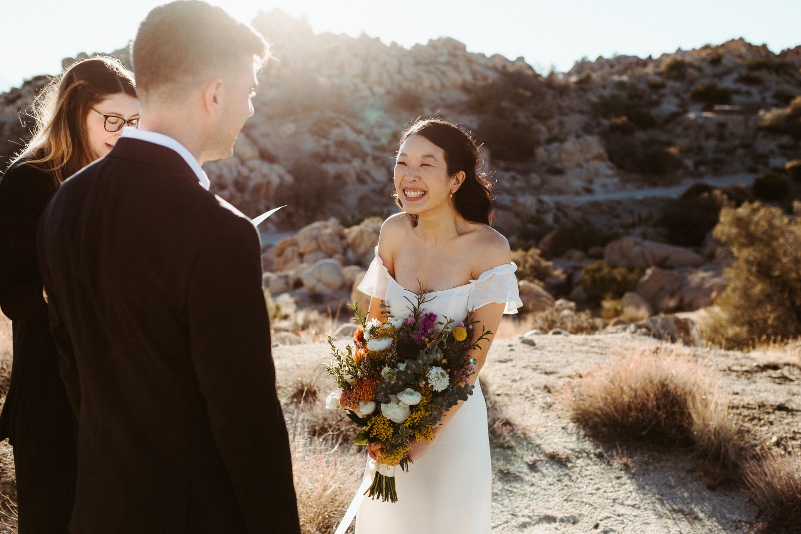 natural and effortless makeup look for bride in joshua tree