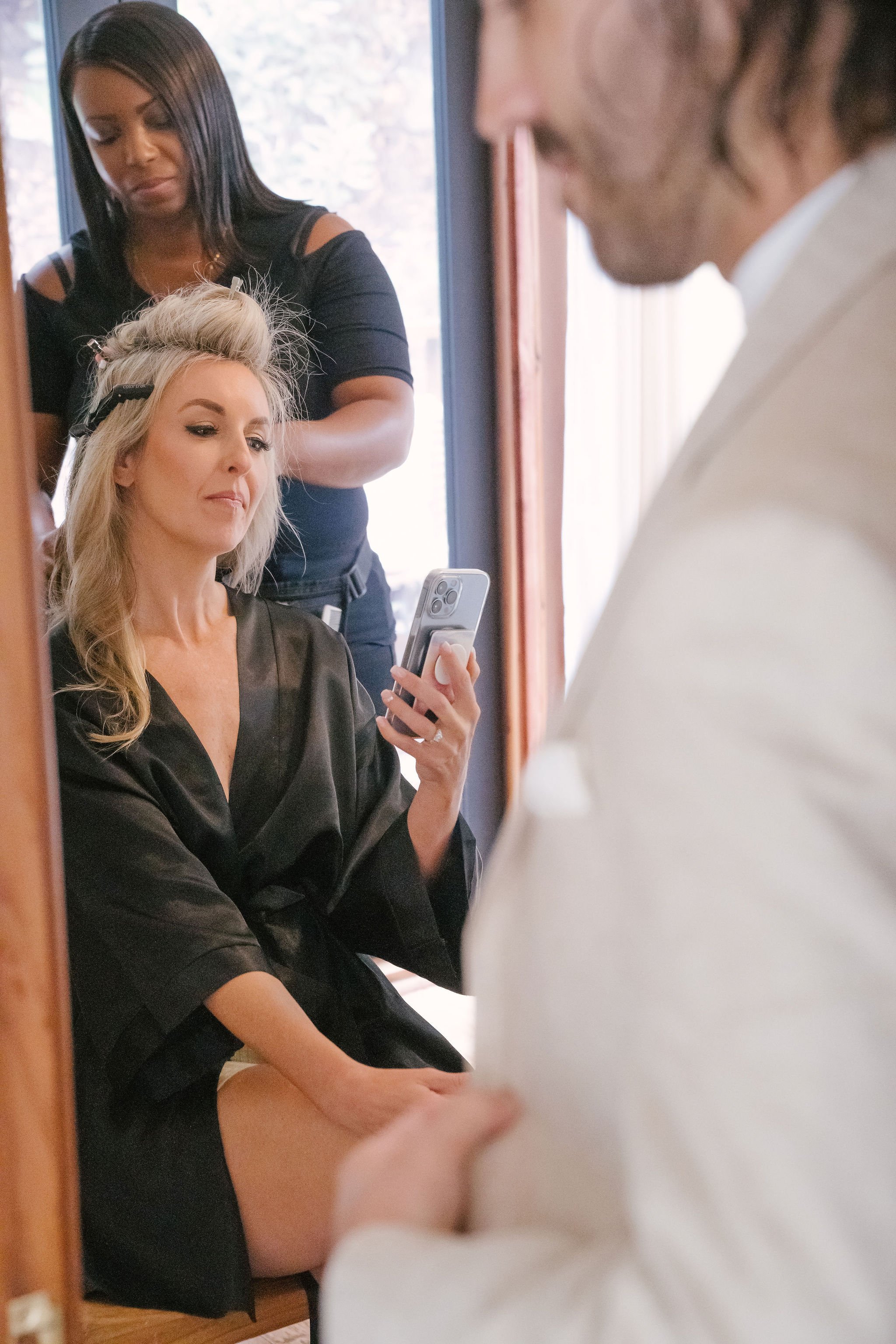 effortless hair and makeup for author and podcast host's intimate topanga canyon and malibu wedding