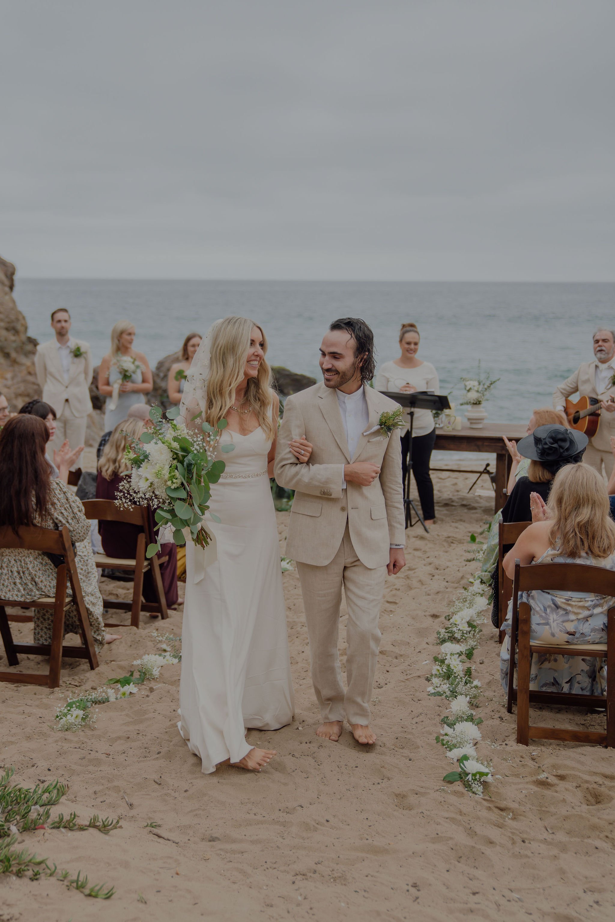couple plans intimate wedding on the beach in southern california at a gorgeous location, point dume