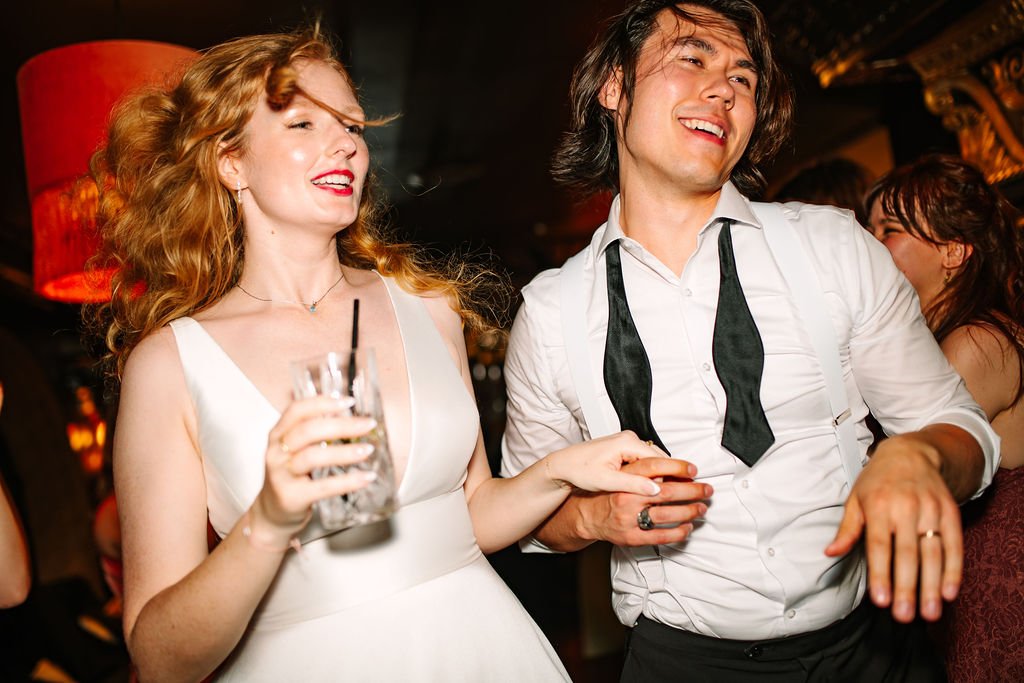 bride and groom dance the night away on their wedding day in los angeles, california
