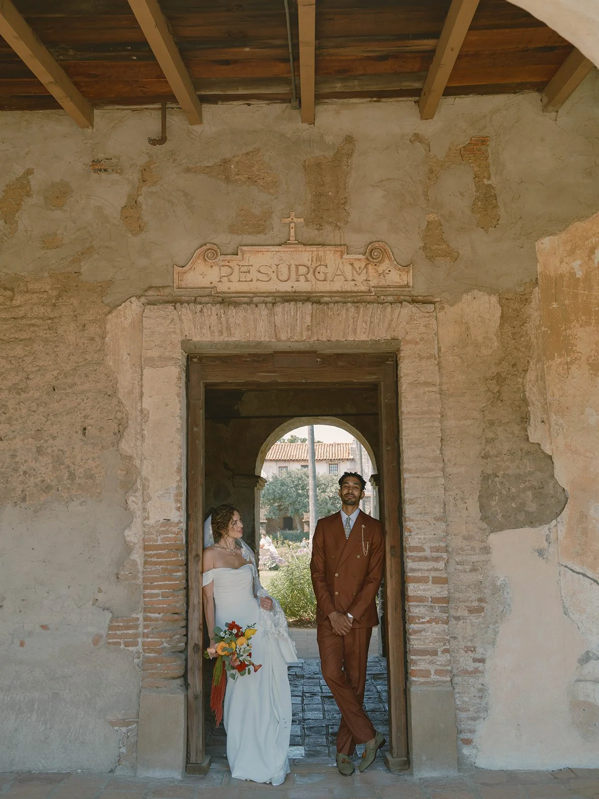 historic venue is such a beautiful spot for wedding photos in san juan capistrano