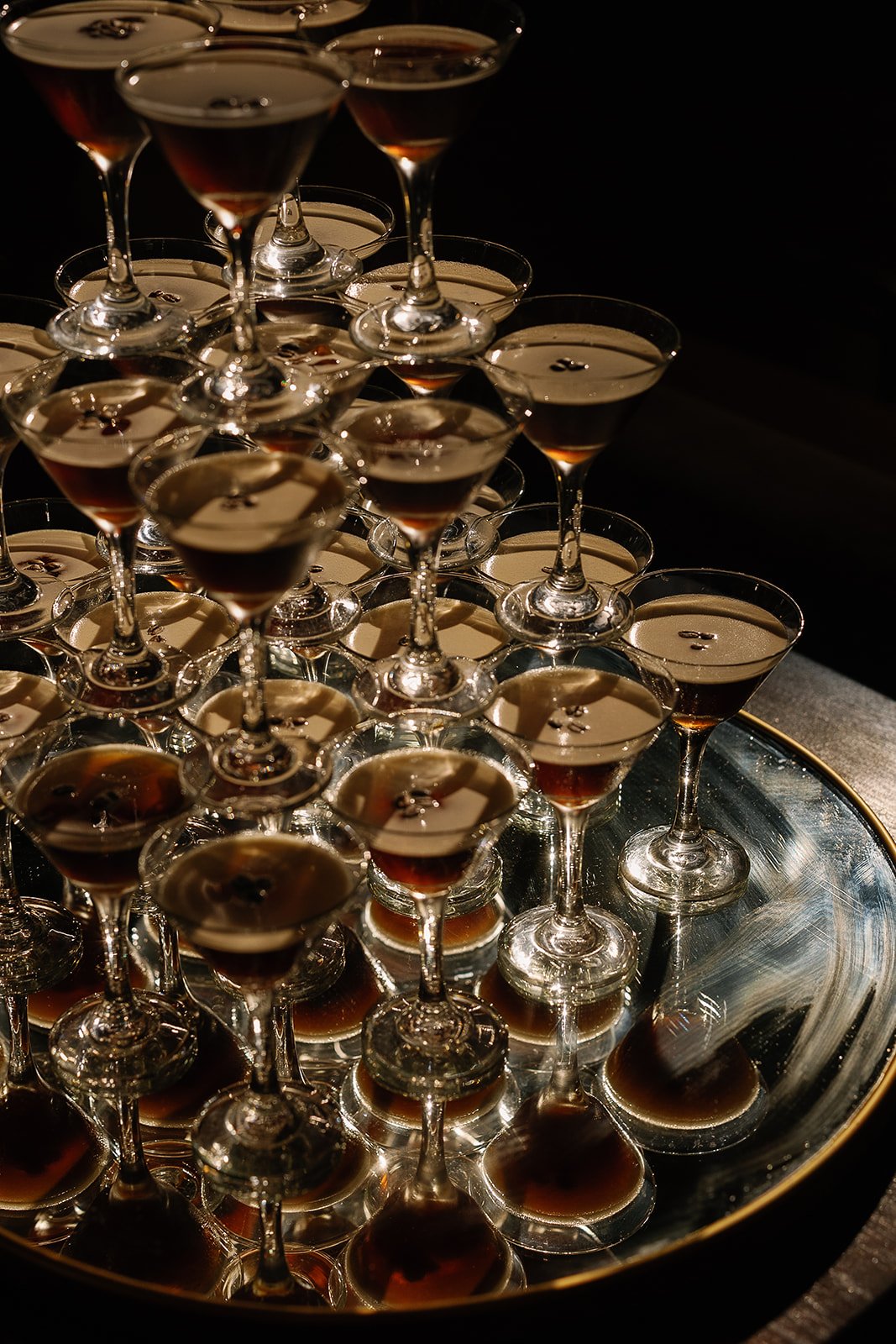 ebell of LA wedding reception, complete with an espresso martini tower