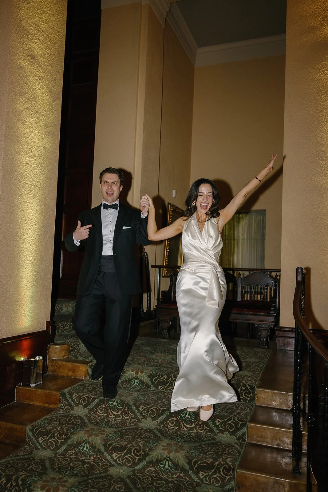 bride's stunning wedding reception look at her ebell of LA wedding day