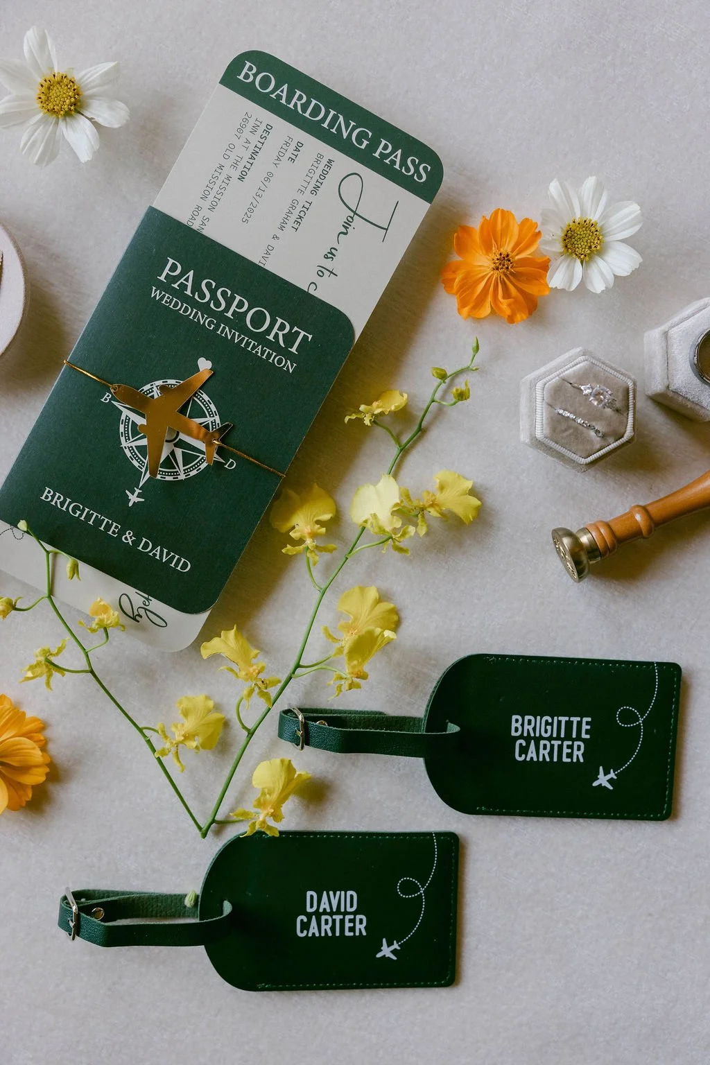 aviation themed wedding details and invitations