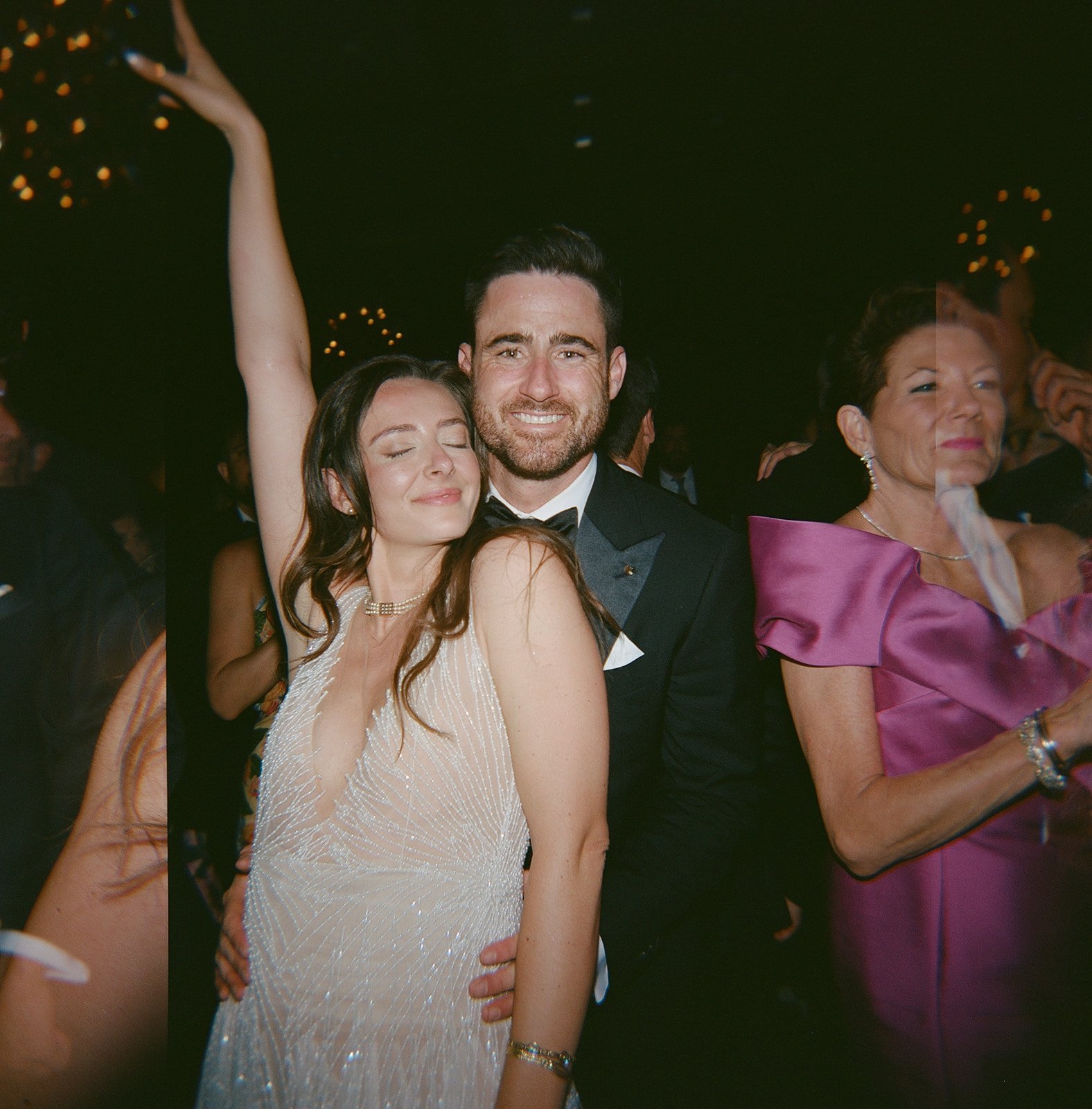 dance floor photos with bride and groom 