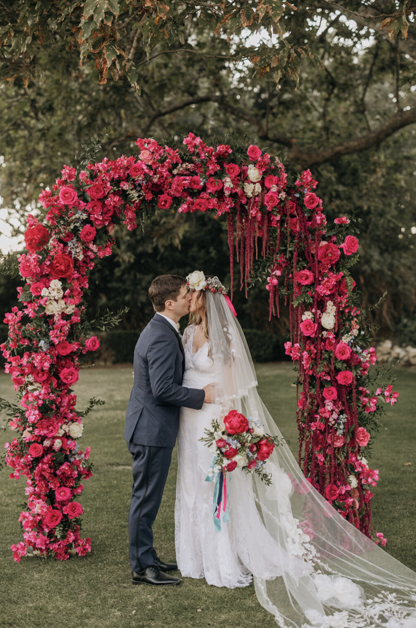 Bride's dream wedding day at Adamson House in Malibu, CA