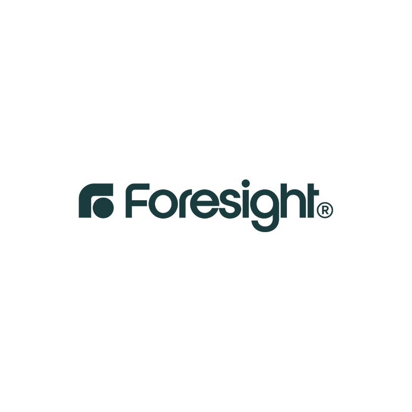 Foresight logo with a stylized eye icon and the company name in blue text.