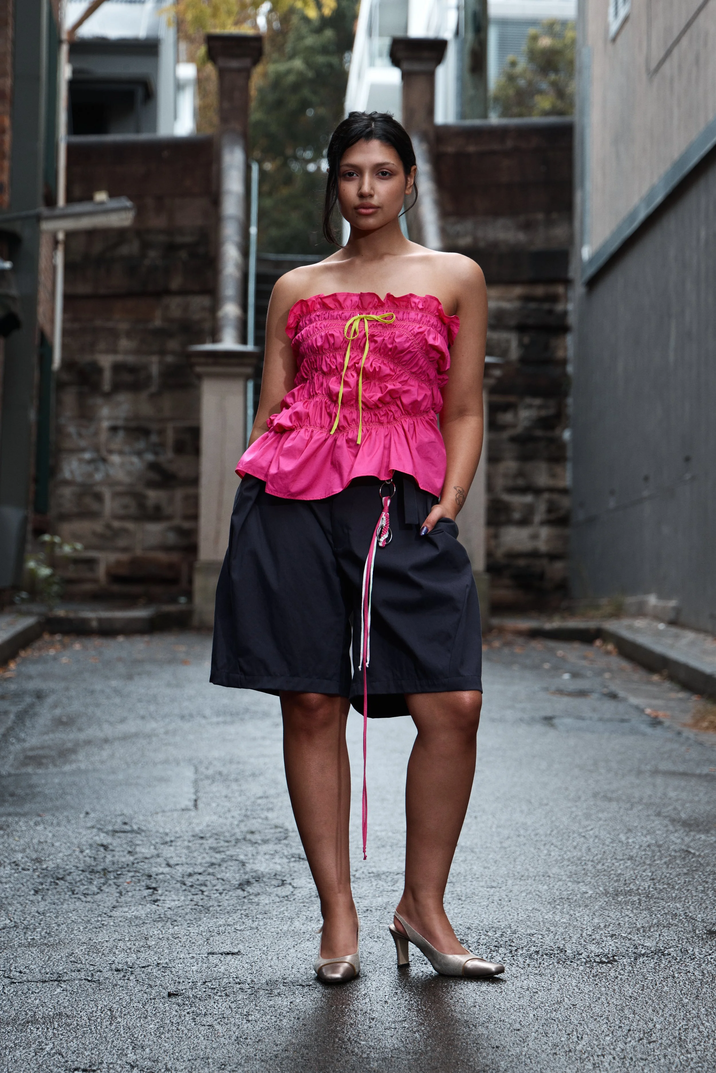 Emergence Bandeau/Skirt - Fuchsia Cotton
