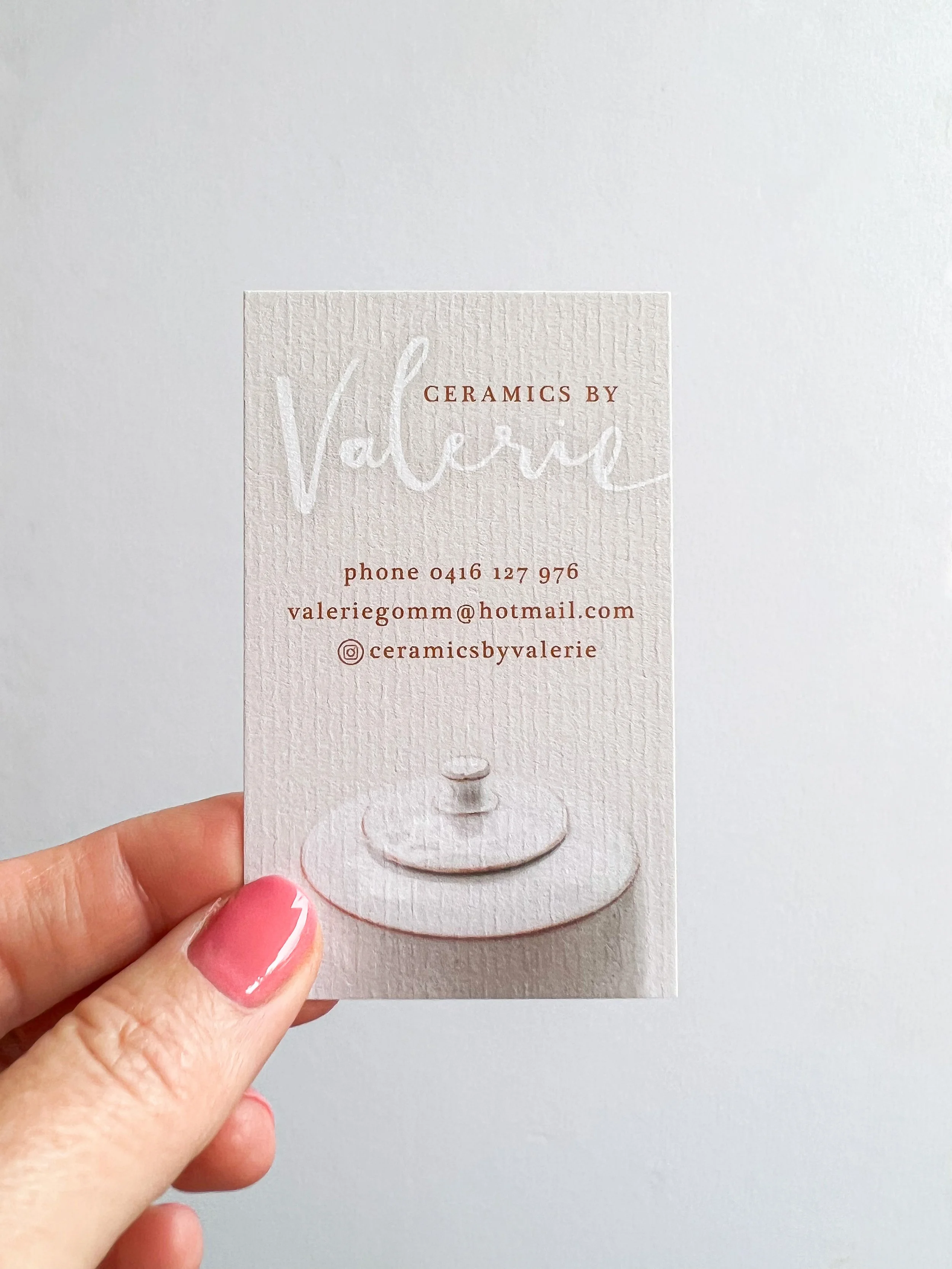 brand photos used on business card for small business