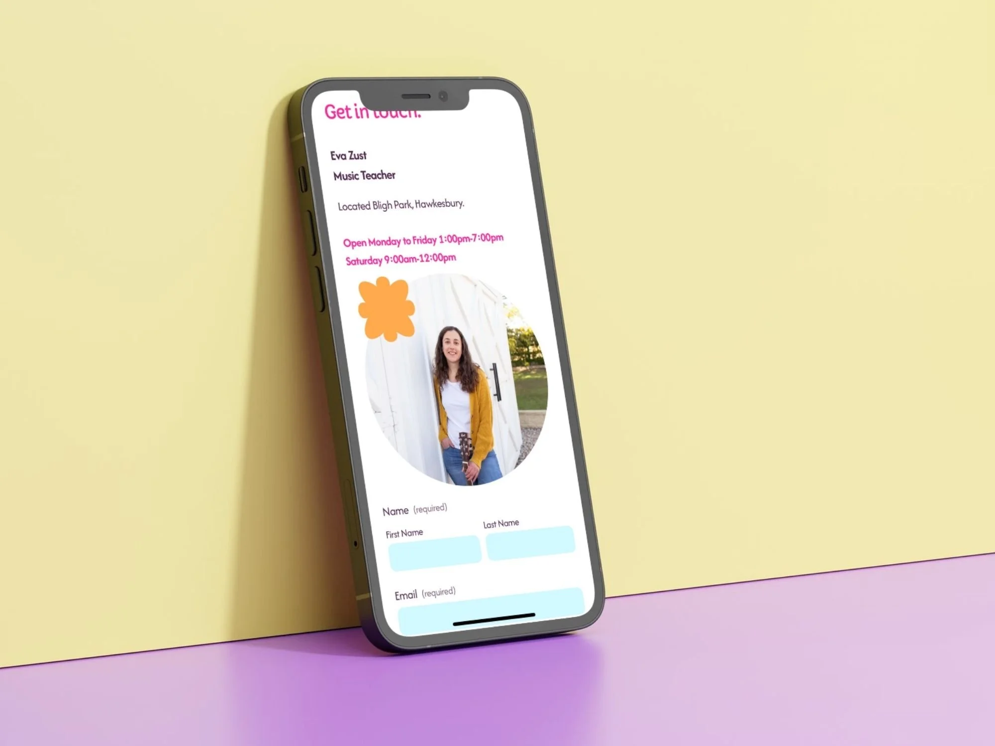 smartphone showing new website design for local Hawkesbury business