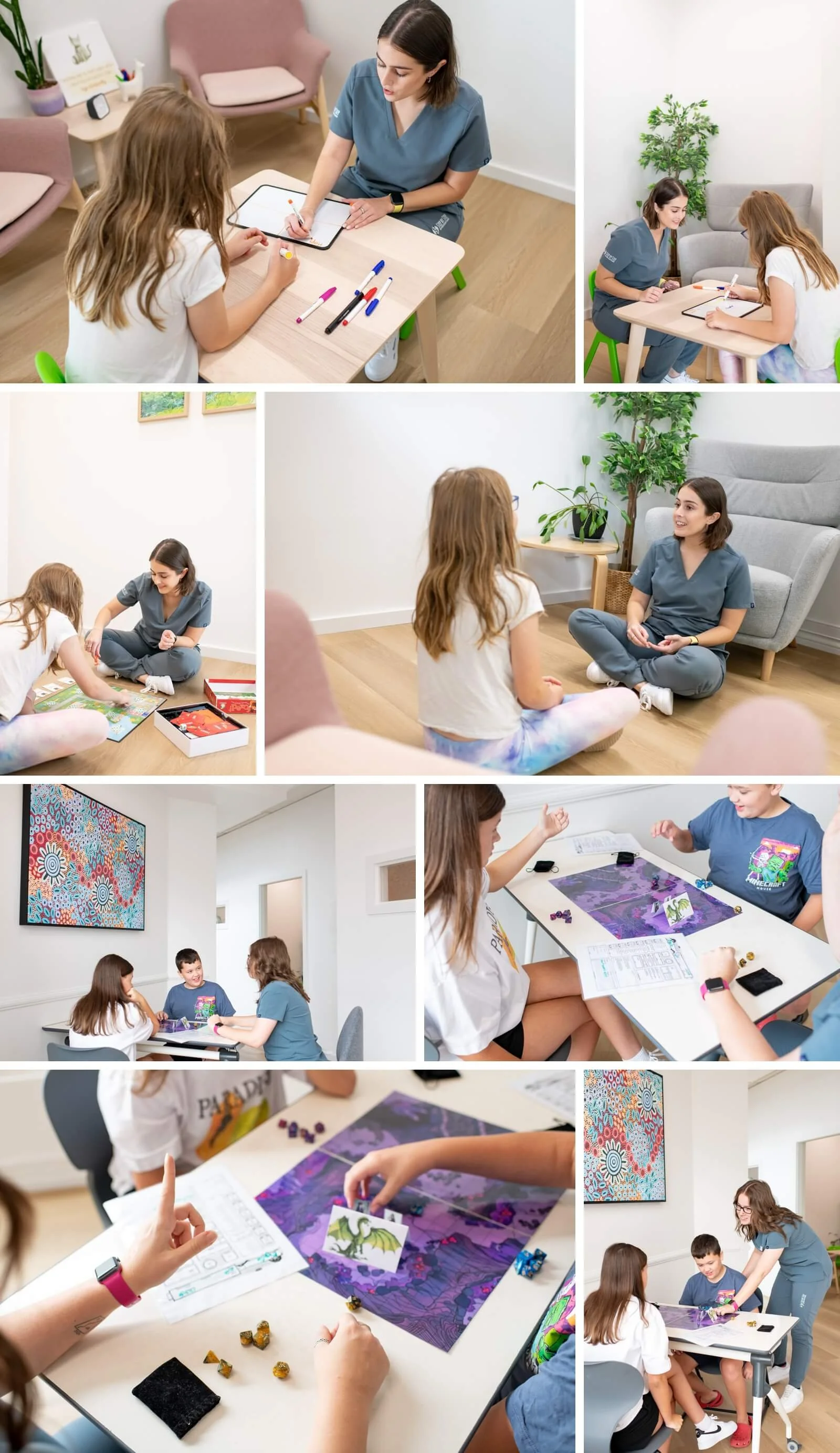 Brand Photos of Occupational Therapists working with their clients in a Sydney Allied Health Clinic in Hawkesbury NSW