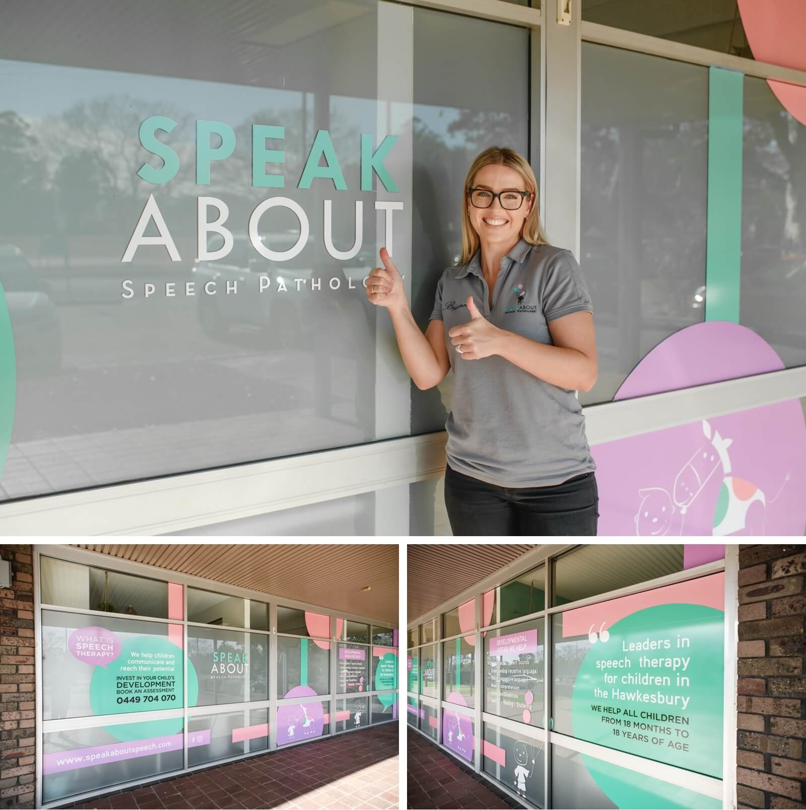 Female Speech Pathologist in front of a Speech Pathology clinic in Richmond NSW