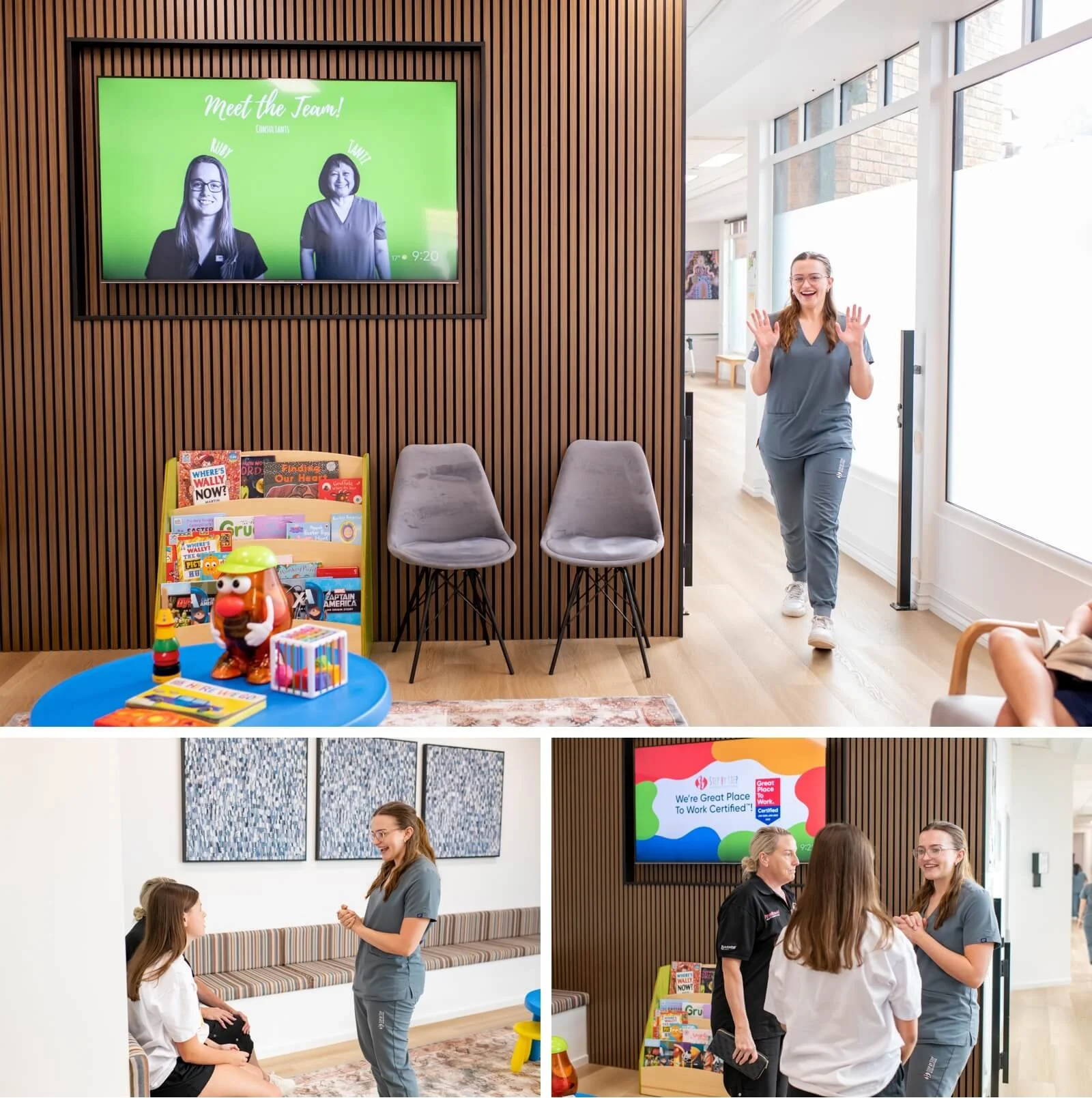 Brand Photos of Occupational Therapists greeting with their clients in a Sydney Allied Health Clinic in Hawkesbury NSW