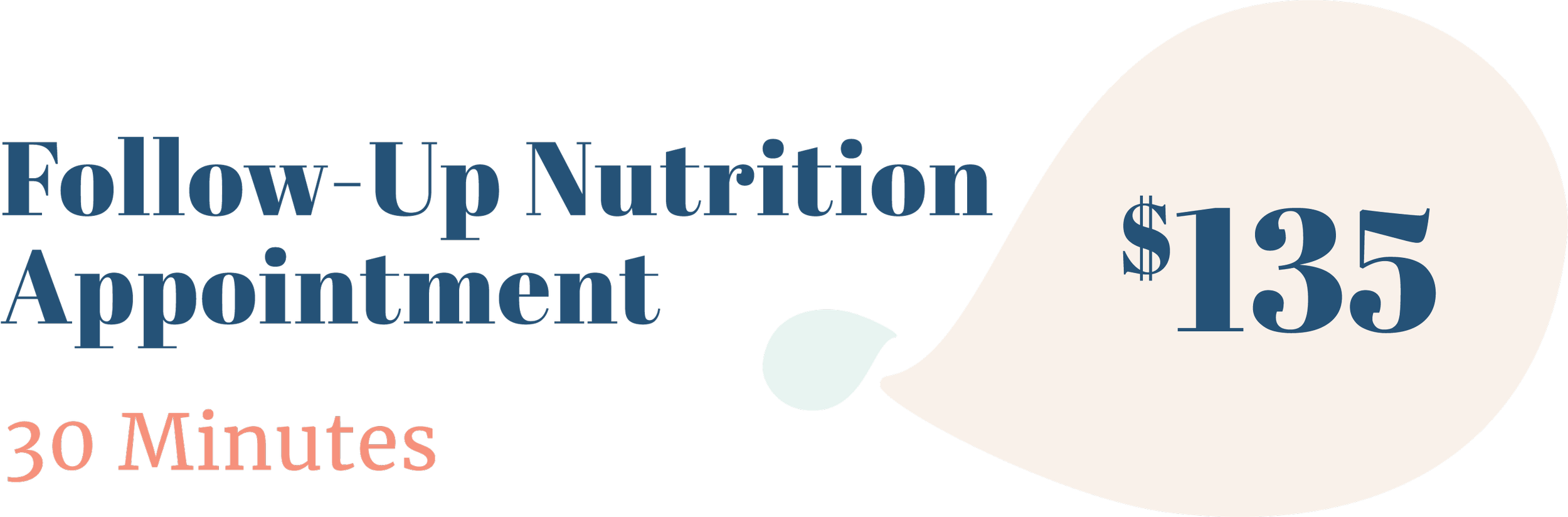 Follow-up nutrition appointment. 30-minute session for $135.