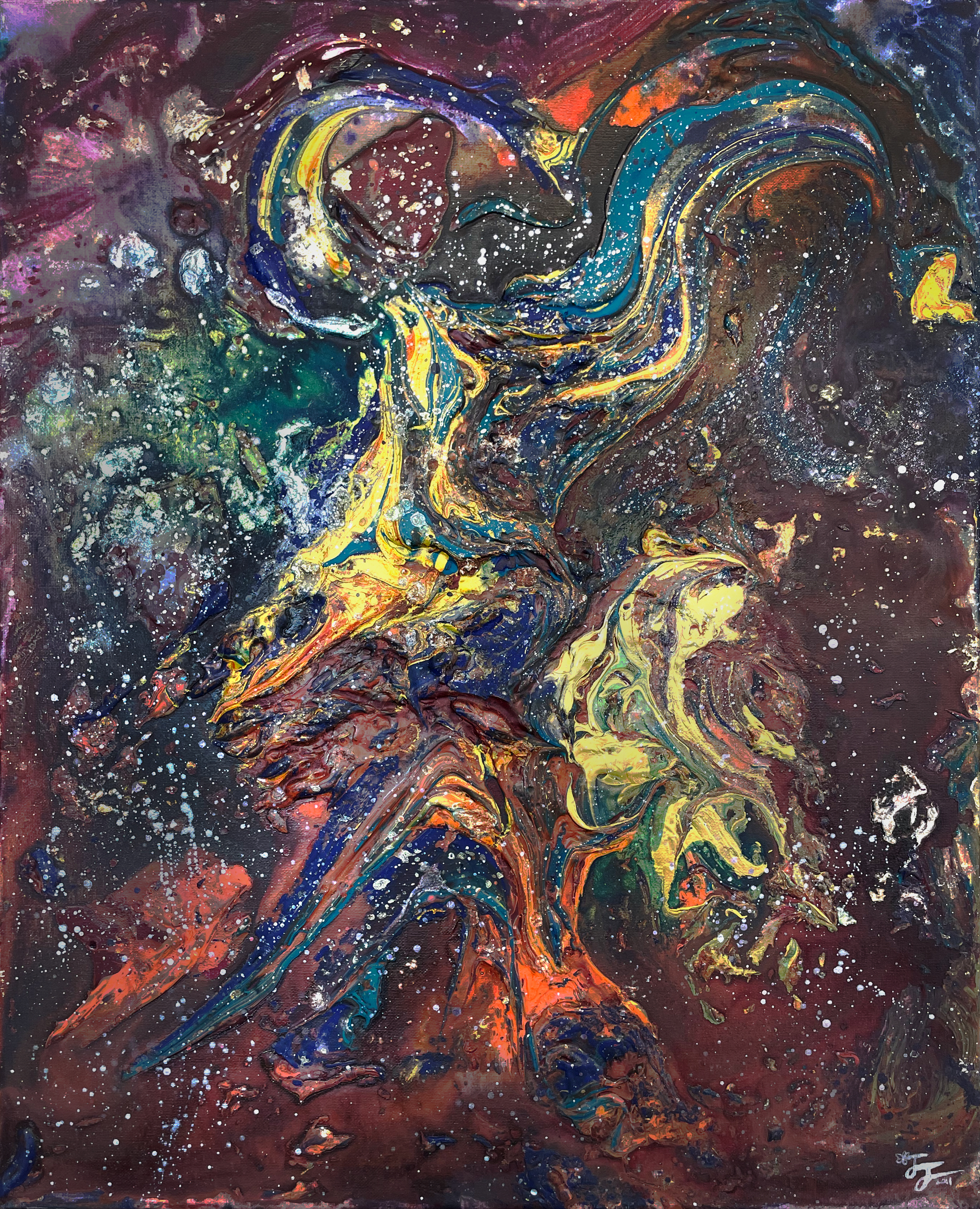 Dark Nebulas 1, Acrylic on canvas, 40×50cm, 2011