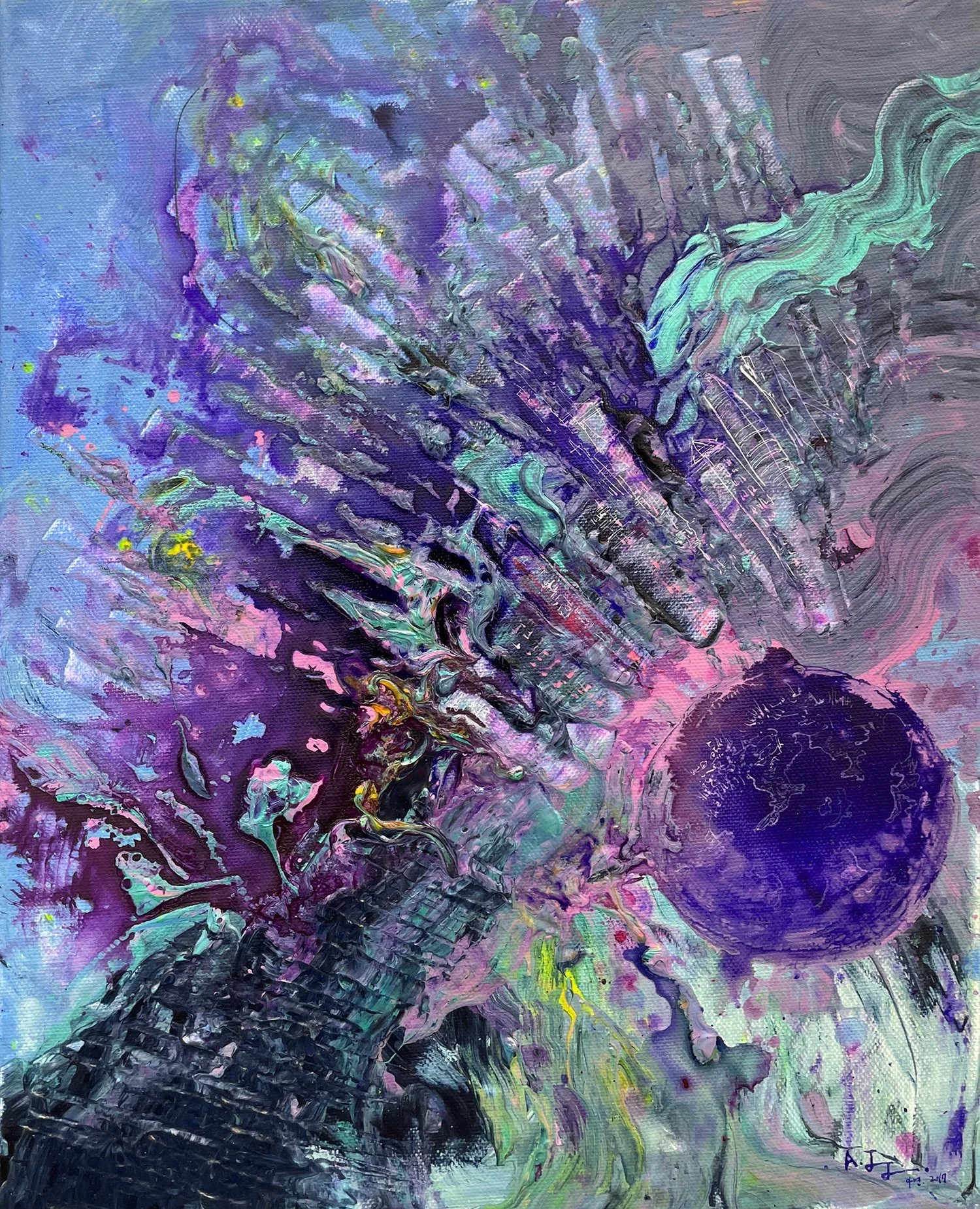 (Sold) The Mindscape - Planet, Acrylic on canvas, 32.1×41cm, 2017