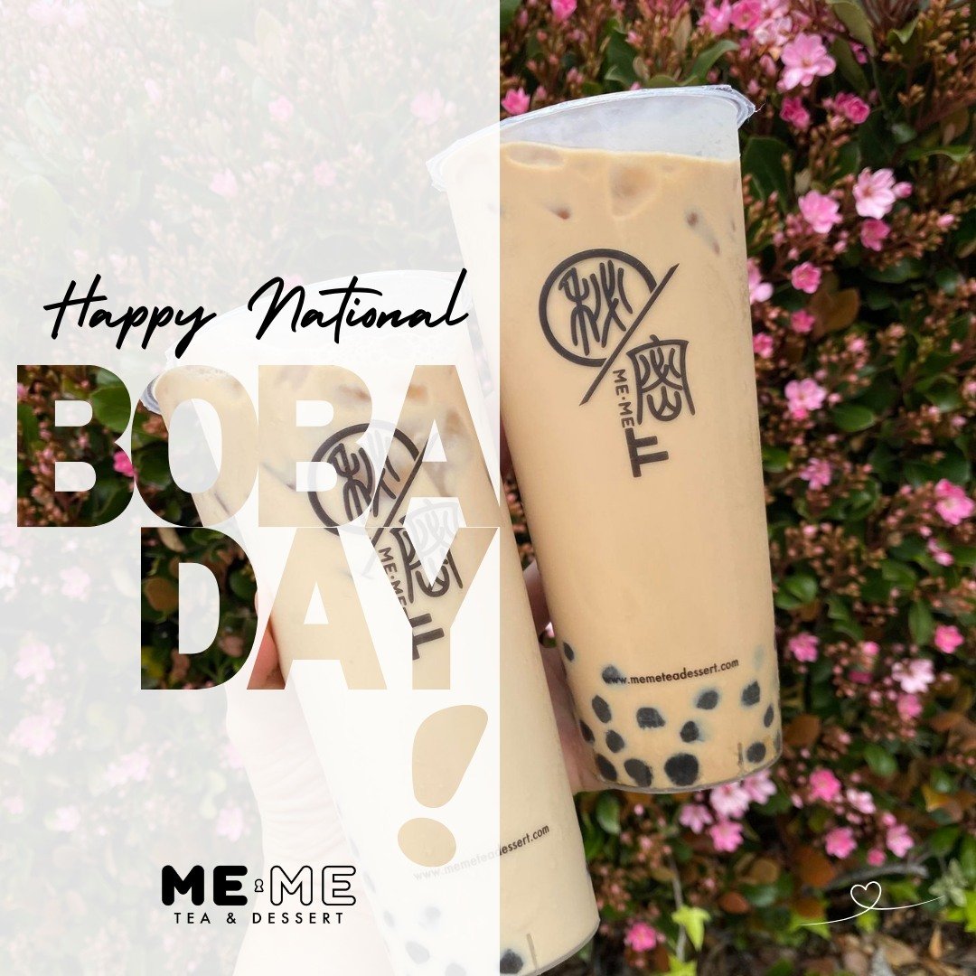 𝗛𝗮𝗽𝗽𝘆 𝗡𝗮𝘁𝗶𝗼𝗻𝗮𝗹 𝗕𝗼𝗯𝗮 𝗗𝗮𝘆!🧋 Let's get this par-tea started with Me&middot;Me🎉🎊🥳

‼️OPEN DAILY AT 8:30AM!⏰ Closed Tuesdays
🔑Happiness starts with Me&middot;Me
📱Link in bio to order online!

#SupportLocal #supportlocalsandiego #
