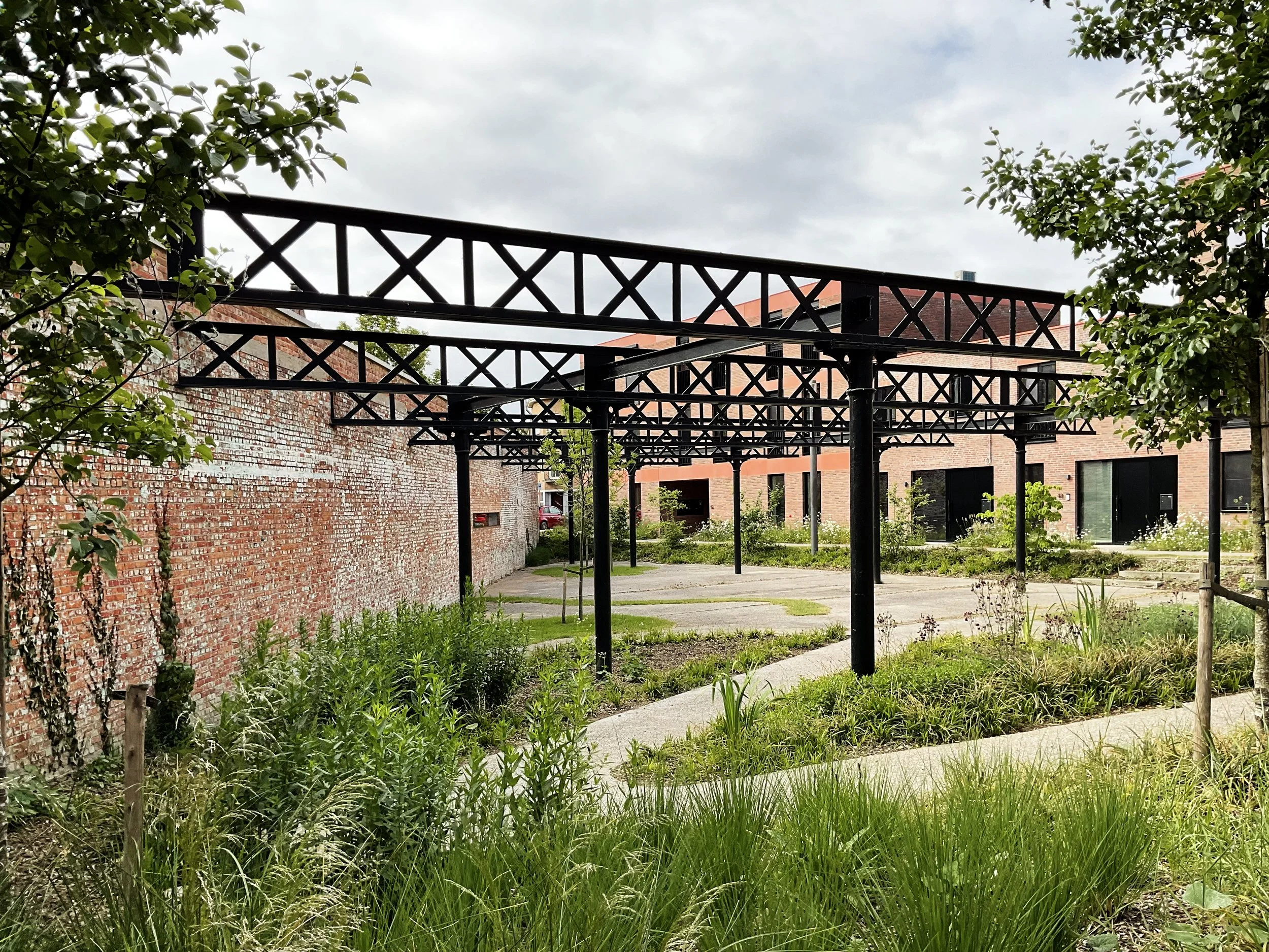 preserving the existing structure and integrating it as a landscape element