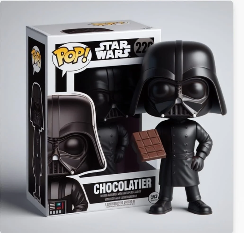Ai generated Funko Pop of myself #geek #chocolate #darthvader #chocolatier #funko #funkopop #choccychatcrew