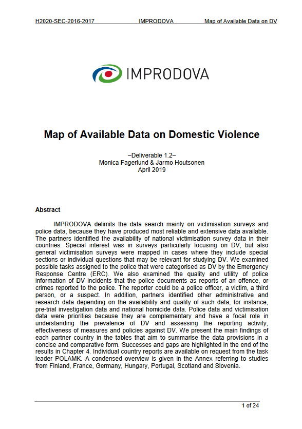 Map of Available Data on Domestic Violence