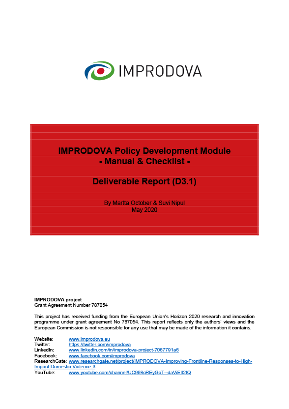 D3.1 – IMPRODOVA Policy Development Module - Manual &amp; Checklist