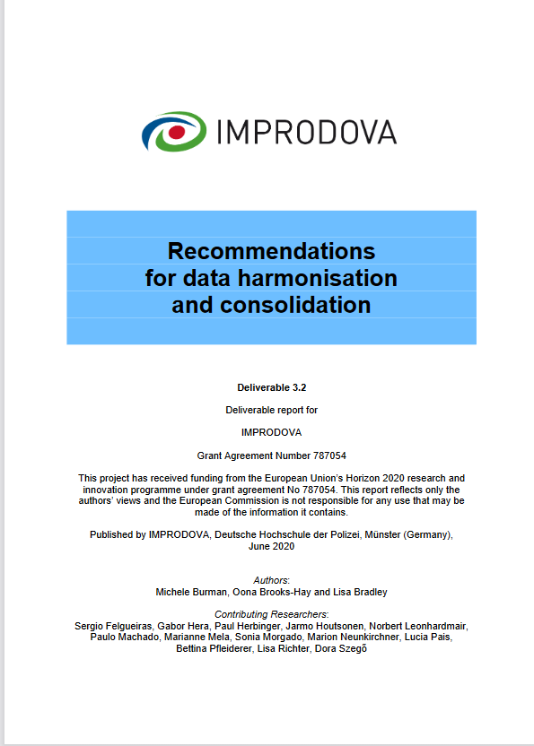 D3.2 – Recommendations for data harmonisation and consolidation. IMPRODOVA research report