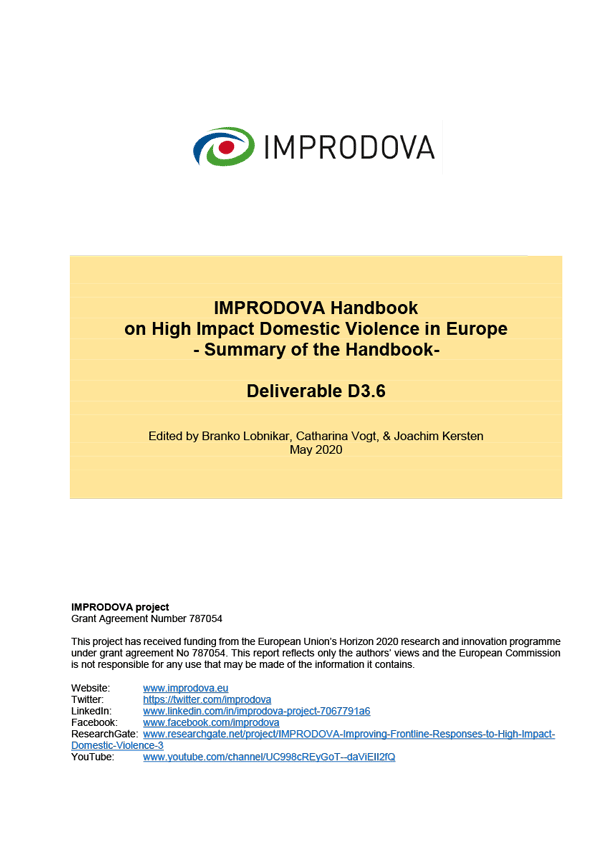 D3.6 – IMPRODOVA Handbook on High Impact Domestic Violence in Europe - Summary of the Handbook 