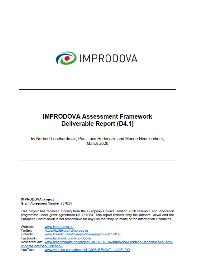 D4.1 – IMPRODOVA Assessment Framework Deliverable Report
