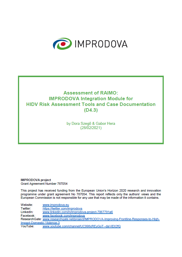 D4.3 – Assessment of IMPRODOVA integration module for HIDV risk assessment tools and case documentation