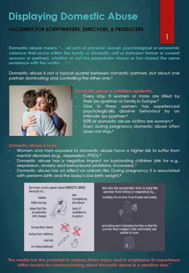 Displaying Domestic Abuse – Factsheet for scriptwriters, directors &amp; producers