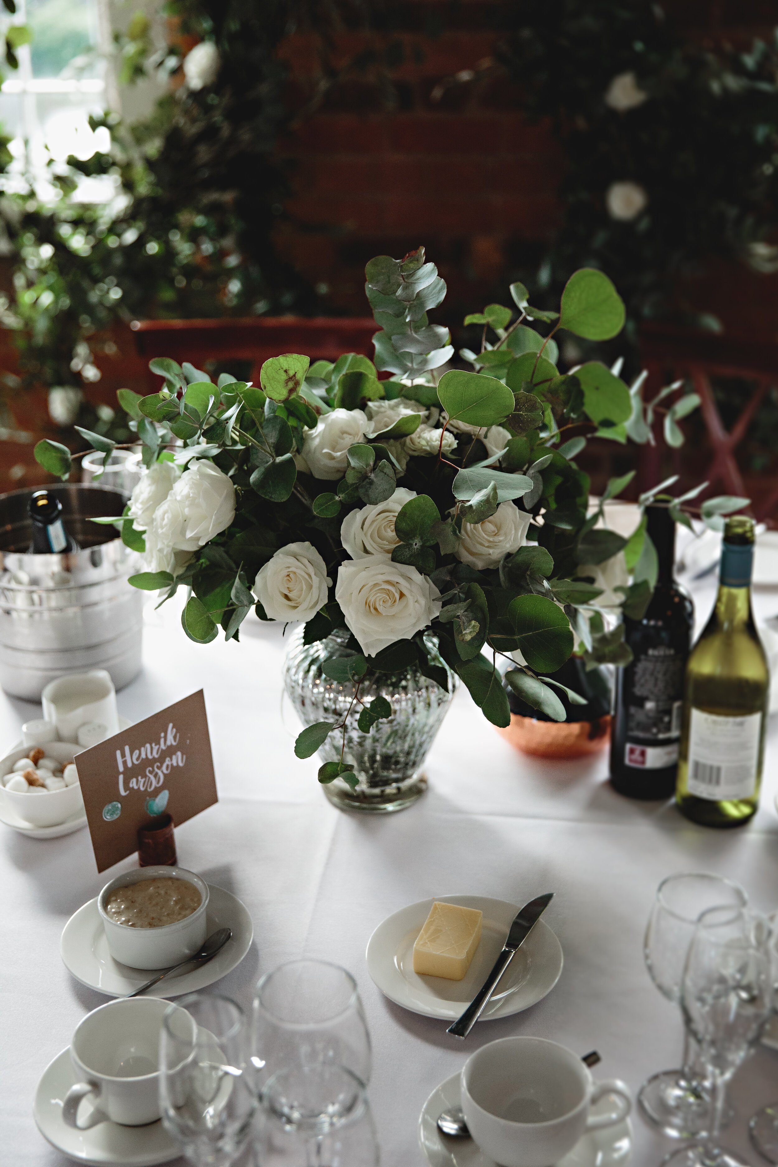 Keeping it low and elegant for the guest table flowers