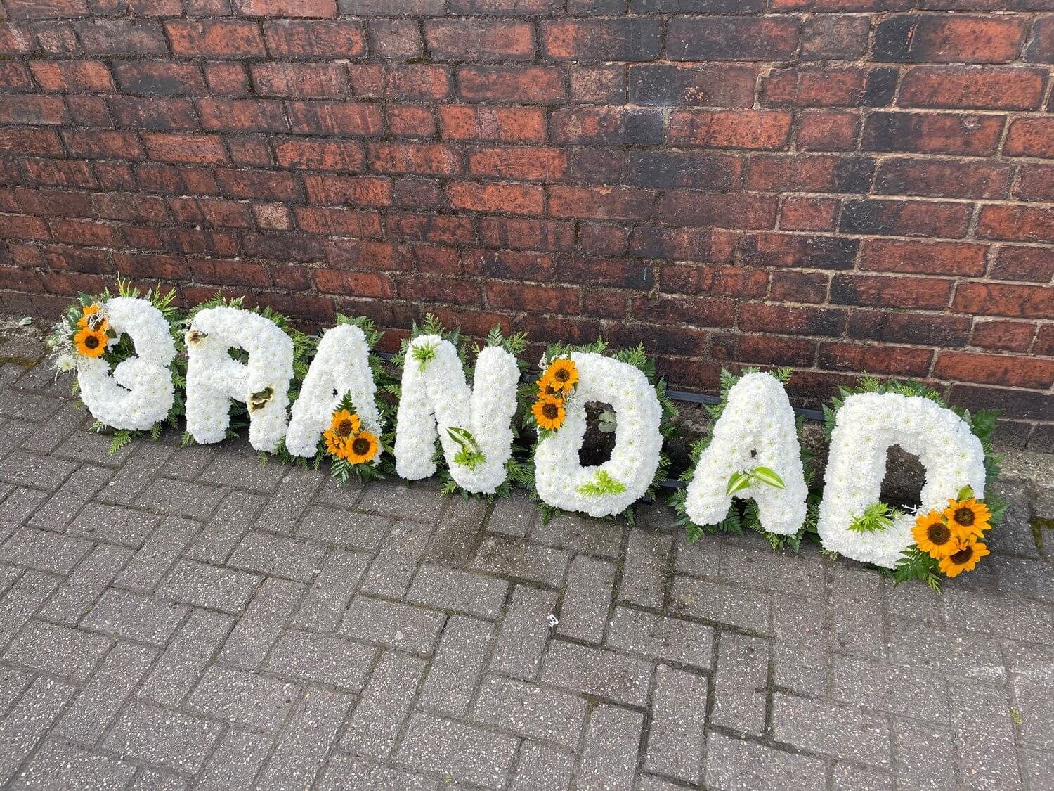 Funeral floral letters Mansfield