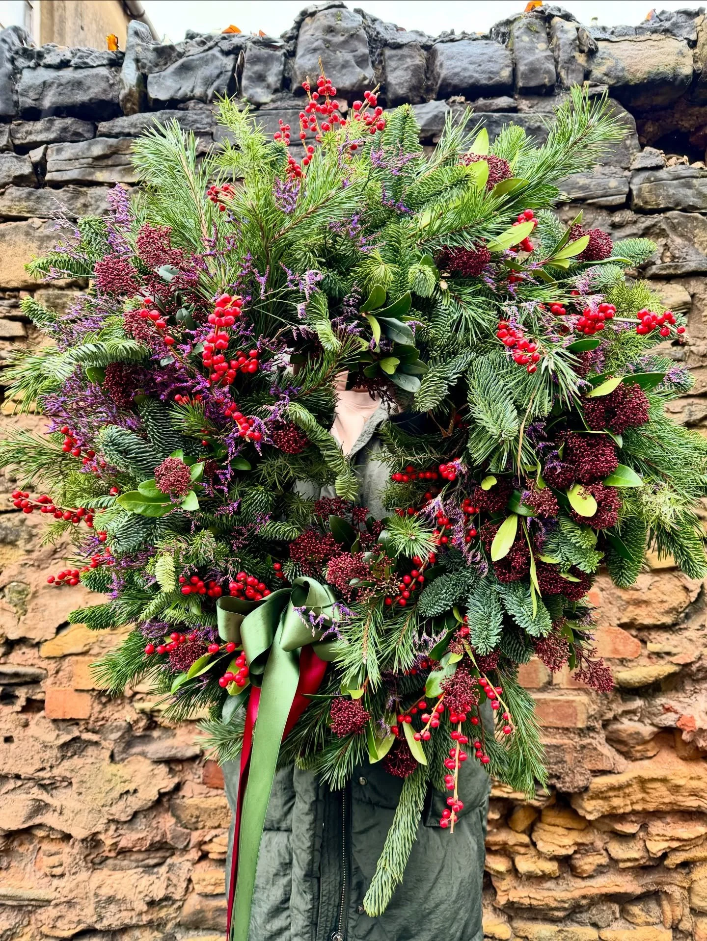 She&rsquo;s in there somewhere! 
Today I think we made our last Christmas wreath of 2025 - well maybe I may have time to make one for myself tomorrow, we can hope! Thank you for your amazing orders, it means the world to us 🎄🎄🎄