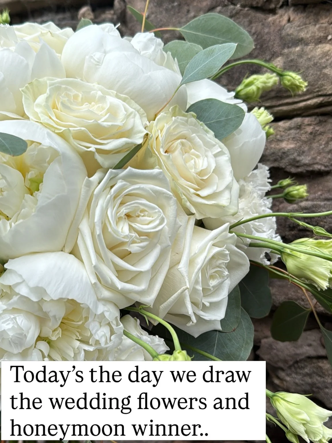 Will you be joining us live at 730pm UK time, 230pm Barbados time, which means Jen will probably have a pina colada! We will be drawing the winner live for &pound;500 towards your dream honeymoon and &pound;500 towards your gorgeous fresh wedding flo