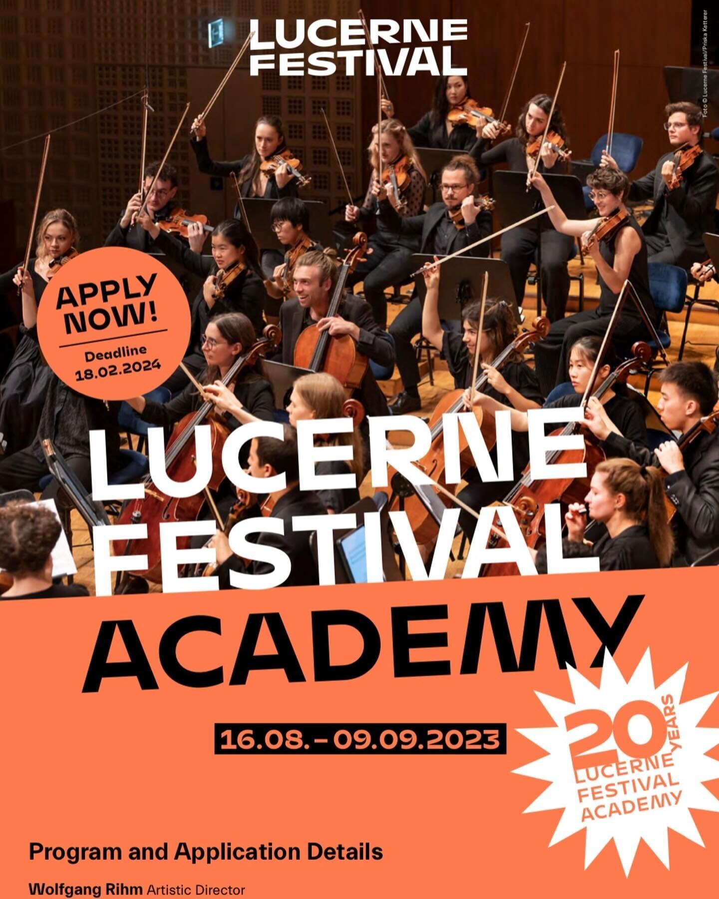 📣 So excited to have joined the teaching faculty at the @lucernefestival Academy! 📣

This is an incredible opportunity for musicians to spend 3 weeks in one of the most beautiful places on earth to work on orchestral and chamber repertoire of the 2