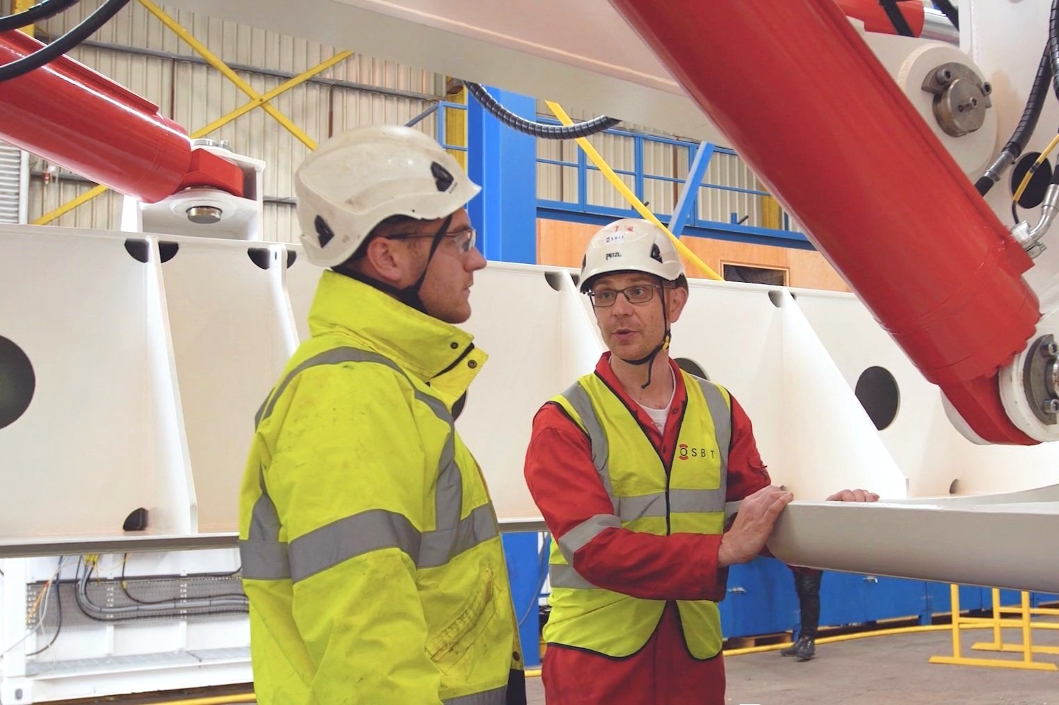 Osbit's subsea plough engineering team inspecting the system.