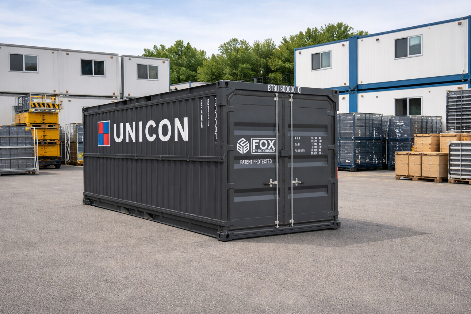Foldable storage container for rental companies