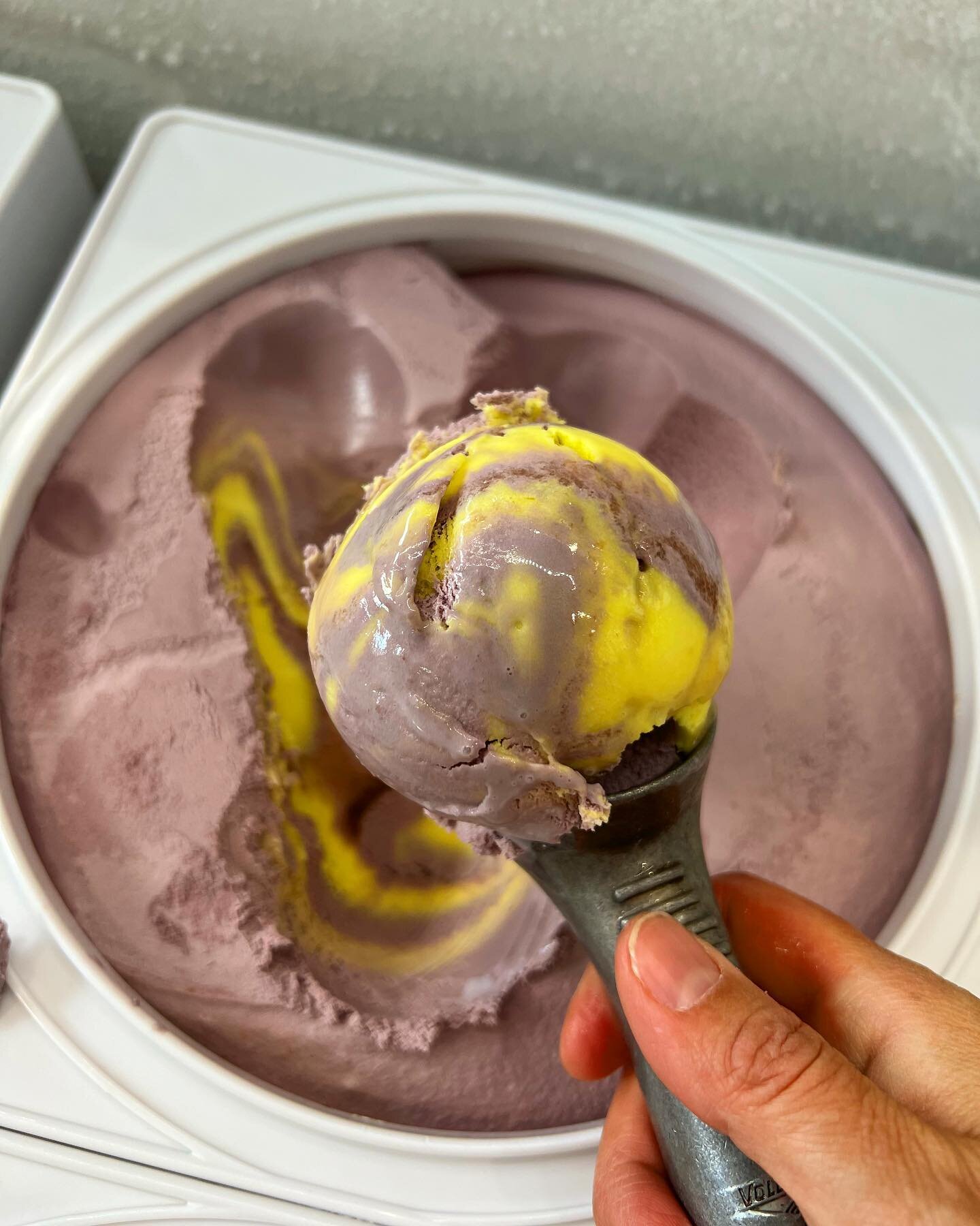 NEW FLAVOR - Lemonberry

Huckleberry flavored ice cream and lemon flavored sherbet with huckleberry swirl 😍 

Come give it a try! It's pretty darn good 👏🏼